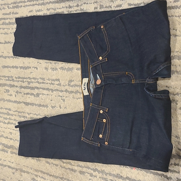 Acne Studios Kex Soft Raw Skinny Jeans Raw Hem, Dark Wash - Picture 4 of 9